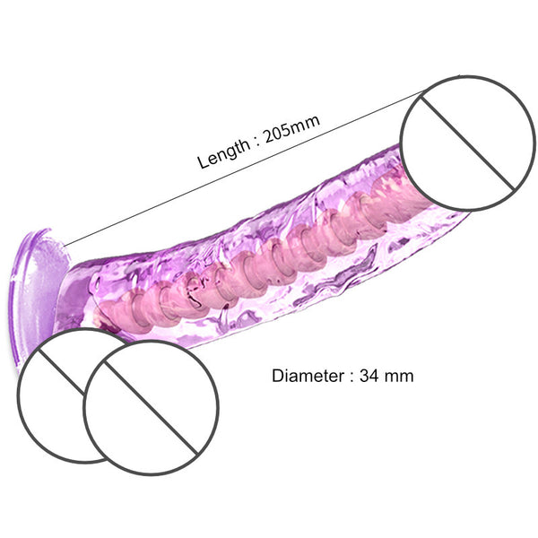 QY Crystal Strap on Dildo Large
