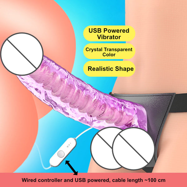 QY Crystal Strap on Dildo Large