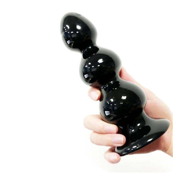 QY Glossy Black Anal Plug Max