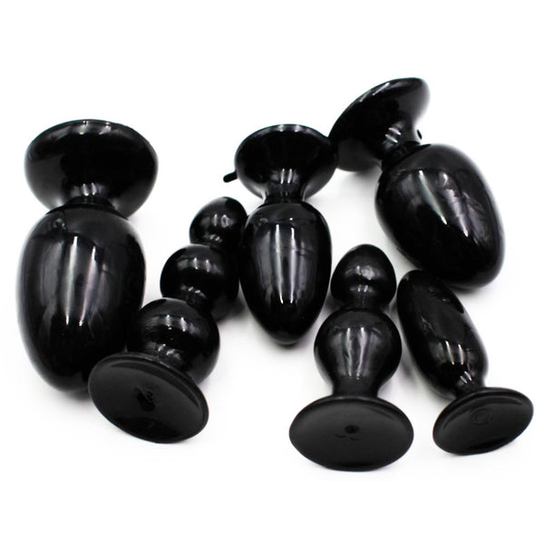 QY Glossy Black Anal Plug M