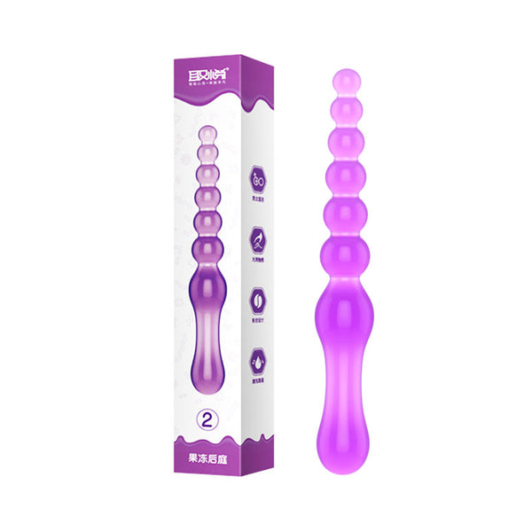 QY Purple Elastic Jelly Dildo # 2