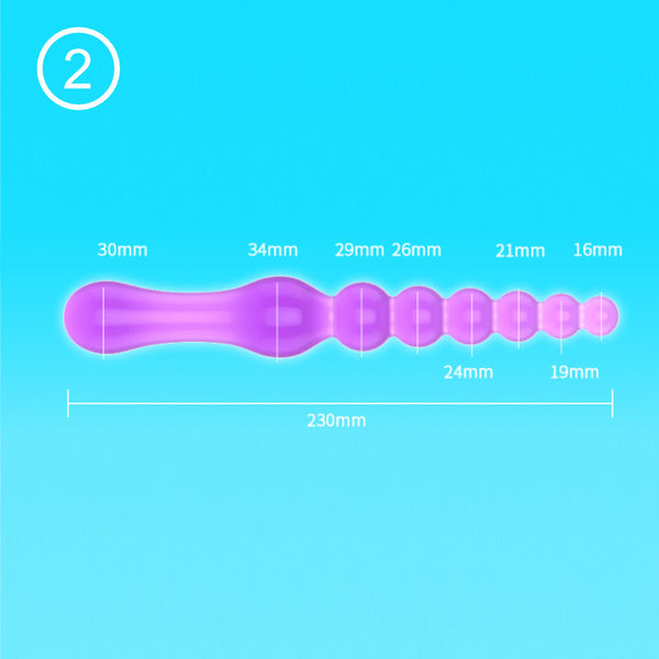 QY Purple Elastic Jelly Dildo # 2