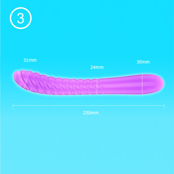 QY Purple Elastic Jelly Dildo # 3