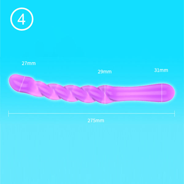 QY Purple Elastic Jelly Dildo # 4