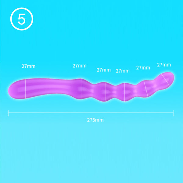 QY Purple Elastic Jelly Dildo # 5
