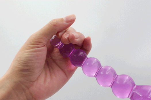 QY Purple Elastic Jelly Dildo # 2