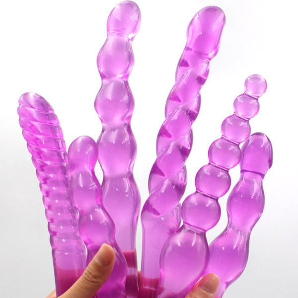 QY Purple Elastic Jelly Dildo # 5