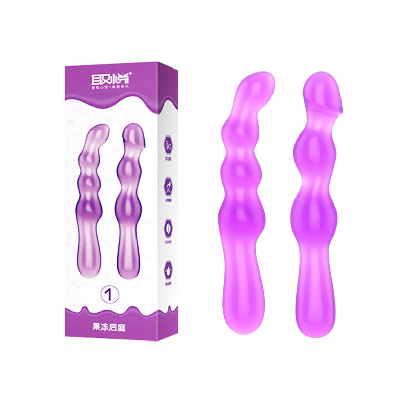 QY Purple Elastic Jelly Dildo # 1