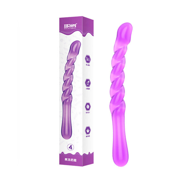 QY Purple Elastic Jelly Dildo # 4