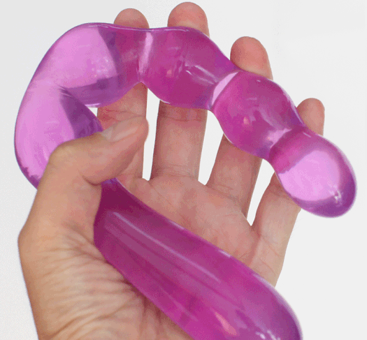 QY Purple Elastic Jelly Dildo # 5