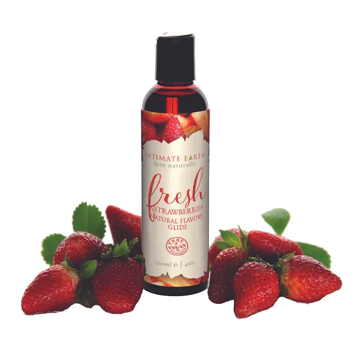 Intimate Earth Natural Flavors Glide Fresh Strawberries (120 ml)